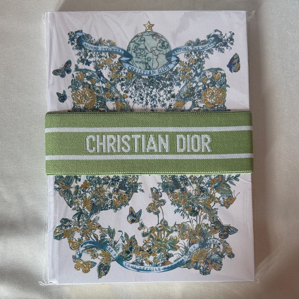 Dior Blue, Green and White Floral Notebook with Butterflies.🦋